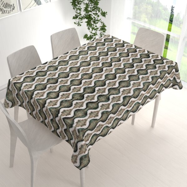 Biante Bavlněný obdélníkový ubrus Sandra SA-542 Okrasné hvězdy na zeleném/bílém 50x100 cm