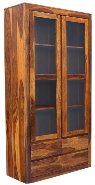 Vitrína Tina 100x200x45 z indického masivu palisandr