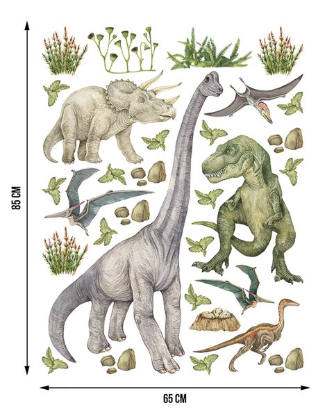 Dětská samolepka na zeď Dino | 65 x 85 cm | DDK2331