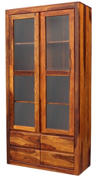 Vitrína Tina 100x200x45 z indického masivu palisandr