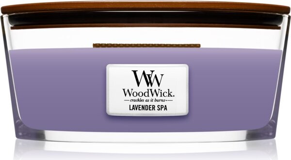 Woodwick Lavender Spa vonná svíčka s dřevěným knotem (hearthwick) 453 g