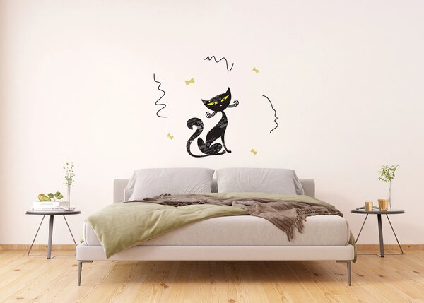 Dekorativní samolepka na zeď Okouzlující Kocour s Popisy | 65 x 85 cm | DE0421
