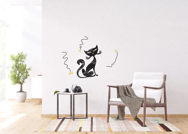 Dekorativní samolepka na zeď Okouzlující Kocour s Popisy | 65 x 85 cm | DE0421
