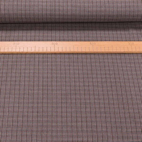 Šatovka směsová / oblekovka 267, hnědo-černé pepito (káro), š.145cm (látka v metráži)
