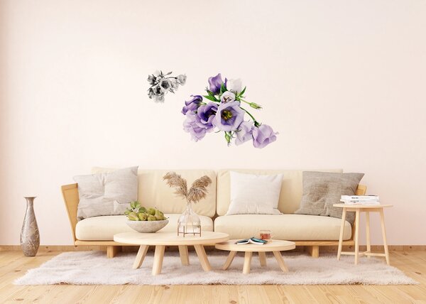 Samolepka na zeď Fialové Květy | 65 x 85 cm | DF1029
