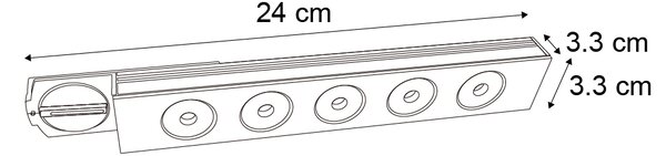 Moderní černé stropní svítidlo pro 1fázový kolejnicový systém 5W 370 lm 3000K - Iconic Tsiri