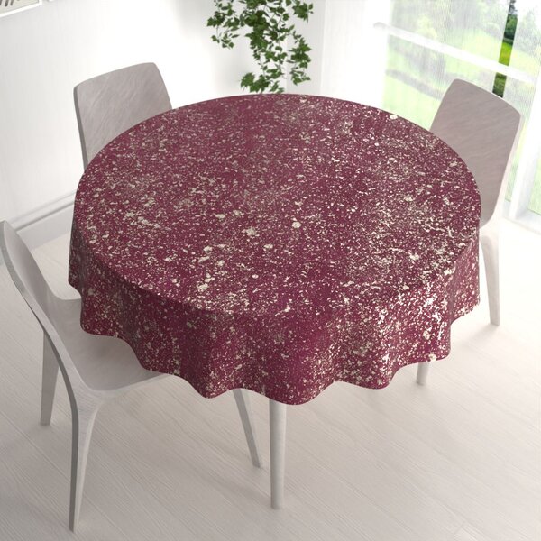 Biante Sametový kulatý ubrus Isabela IBL-006 Gold Design vínový Ø 110 cm