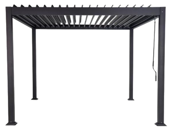 KONDELA Bioklimatická pergola, antracit, 3x3 m, ZIA