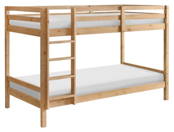 KONDELA Patrová postel, 90x200, masivní dřevo, přírodní, INEZA
