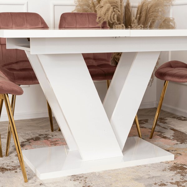 JAKS Jídelní stůl Clark 120 cm bílý gloss glamour