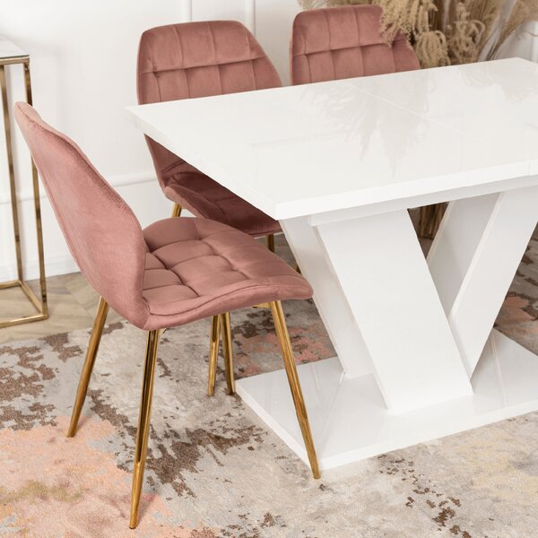 JAKS Jídelní stůl Clark 120 cm bílý gloss glamour