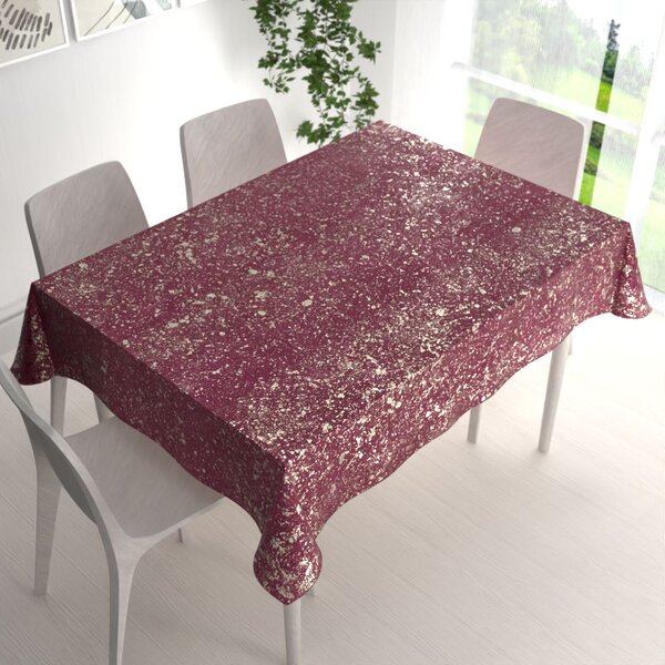 Biante Sametový obdélníkový ubrus Isabela IBL-006 Gold Design vínový 50x100 cm