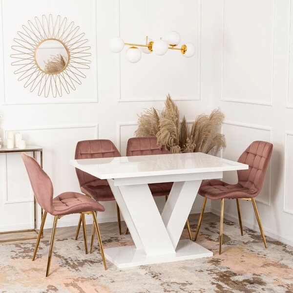 JAKS Jídelní stůl Clark 120 cm bílý gloss glamour