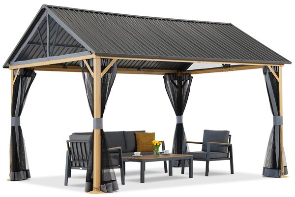 Kovový zahradní altán Teramo s moskytiérou 3x4 Garden Point