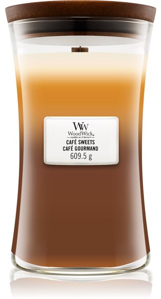 Woodwick Trilogy Café Sweets vonná svíčka s dřevěným knotem 609,5 g