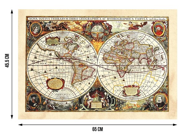 Samolepka na zeď Stará Mapa | 42.5 x 65 cm | DSM3434