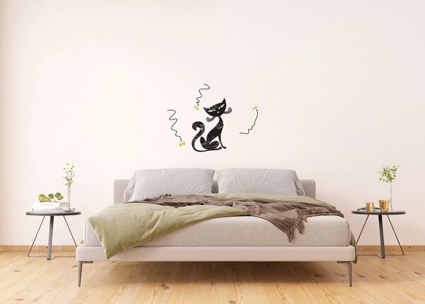 Samolepka na zeď Černá Kočka | 42.5 x 65 cm | DSM3439
