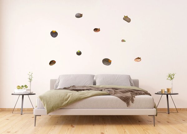 Samolepka na zeď Kameny s Motýly | 42.5 x 65 cm | DSM3436