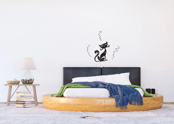 Samolepka na zeď Černá Kočka | 42.5 x 65 cm | DSM3439