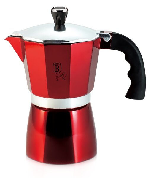Konvice na espresso 3 šálky Burgundy Metallic Line