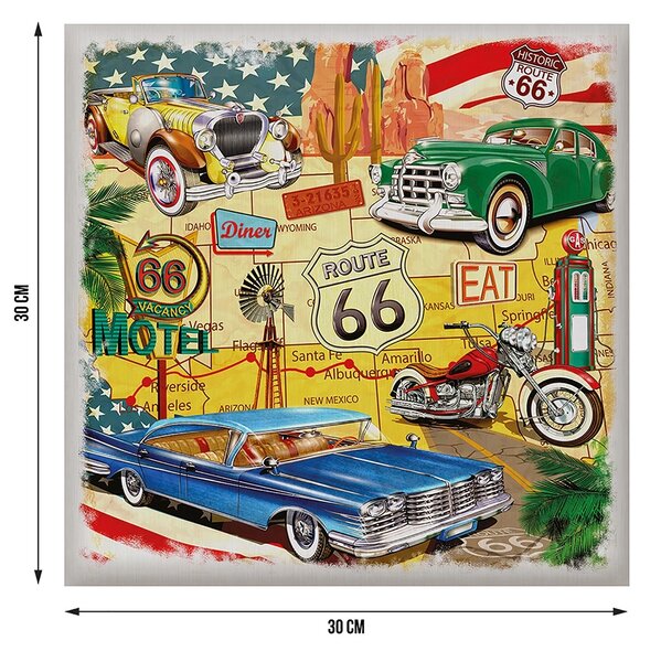 Samolepka na zeď USA Auto Moto Mix | 30 x 30 cm | DSS3850