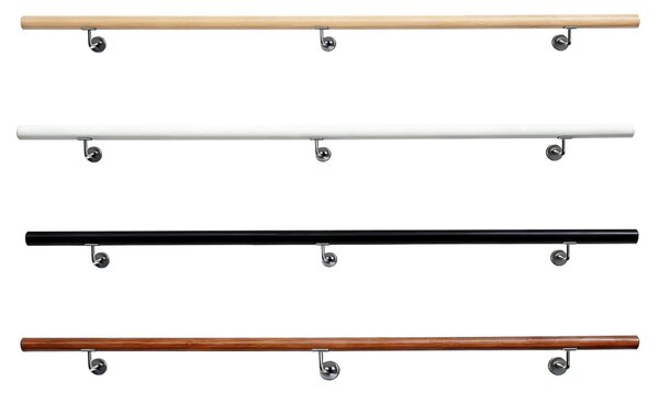 KONDELA Madlo/zábradlí, masivní dřevo, hnědá, 250 cm, MANEL TYP 4