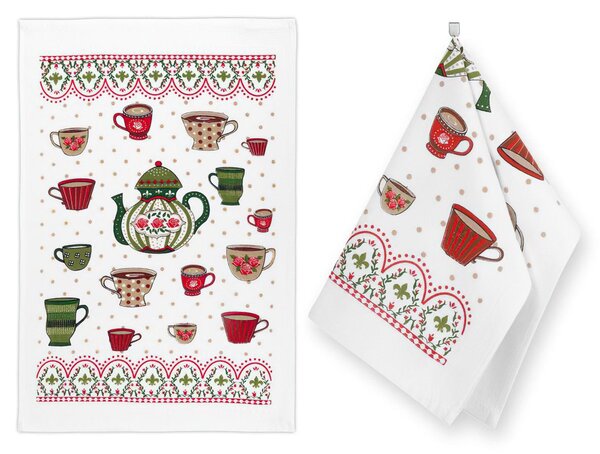Bellatex kuchyňská utěrka froté 203 ČAJOVÁ KONVIČKA, zelená 1 kus, 40x60cm
