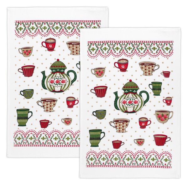 Bellatex kuchyňská utěrka froté 203 ČAJOVÁ KONVIČKA, zelená 1 kus, 40x60cm