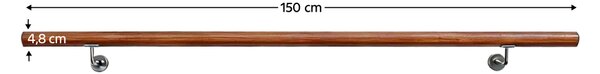 KONDELA Madlo/zábradlí, masivní dřevo, hnědá, 150 cm, MANEL TYP 3