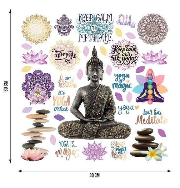 Samolepka na zeď Buddha | 30 x 30 cm | DSS3885
