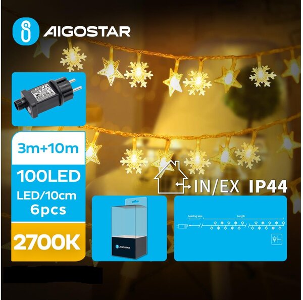 Aigostar B.V. Aigostar - LED Venkovní vánoční řetěz 100xLED/8 funkcí 13m IP44 teplá bílá AI0468