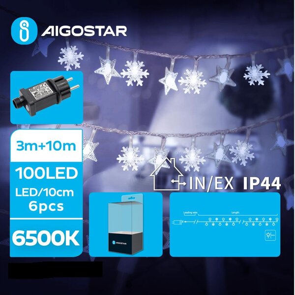 Aigostar B.V. Aigostar - LED Venkovní vánoční řetěz 100xLED/8 funkcí 13m IP44 studená bílá AI0470