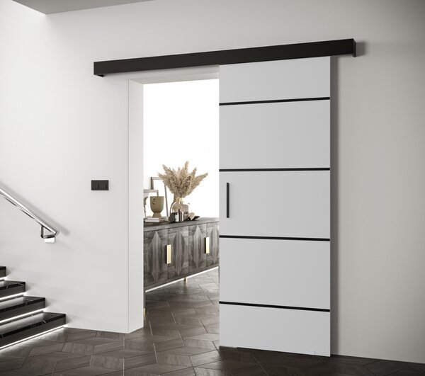 Posuvné dveře s černým úchytem SALOME 4 - 80 cm, bílé / černé