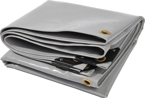 NEMAXX® krycí plachta, 450 g/m², 1,5 x 3 m, edá, s hliníkovými oky, vodotsná, odolná proti UV záení