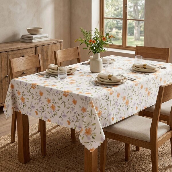 Forbyt Nešpinivý / teflonový látkový ubrus 25257/110, ORANŽOVÁ RŮŽE, 120x155cm (obdélník)