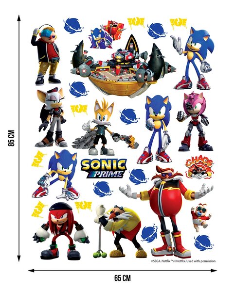 Dětská samolepka na zeď Sonic | 65 x 85 cm | DDK2367