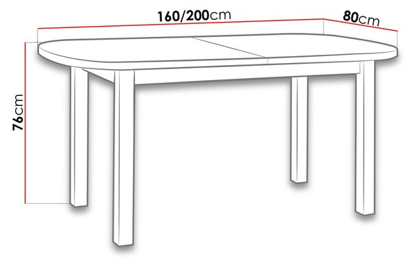 Rozkládací jídelní stůl 160x80 cm BANGS 1 - bílý