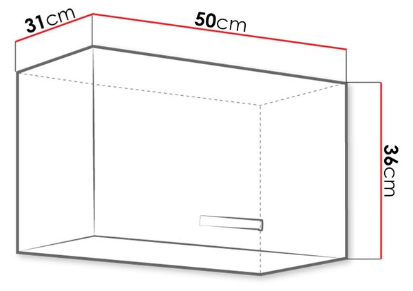 Horní kuchyňská skříňka 50 cm SHAN - šedá / lesklá krémová