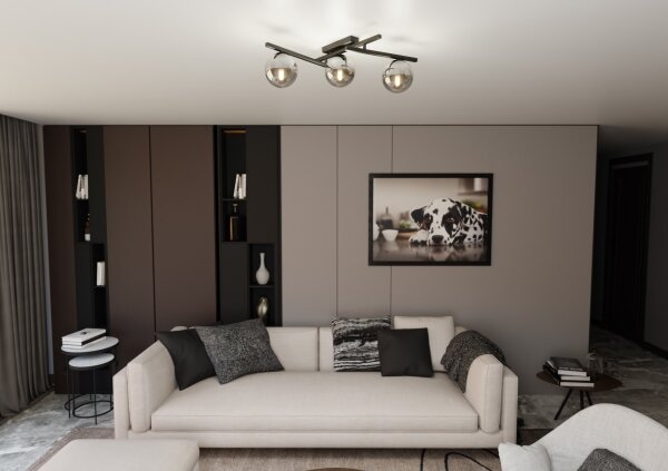 Stropní svítidlo SMART 3xE14/10W/230V černá/šedá