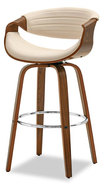 Designová barová židle SAROLTA - ořech / krémová 1