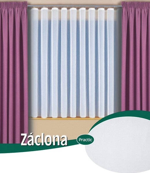 Buona Ventura voálová záclona UNI 001 s olůvkem, bílá, výška 40cm ( v metráži)