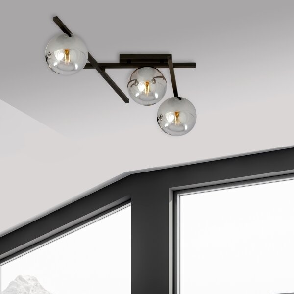 Stropní svítidlo SMART 3xE14/10W/230V černá/šedá