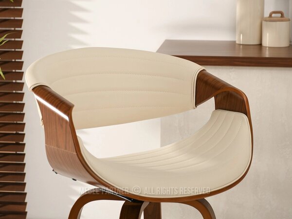 Designová barová židle SAROLTA - ořech / krémová 1