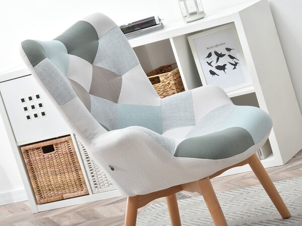 Křeslo Nutri (patchwork + černá). Akce -14%