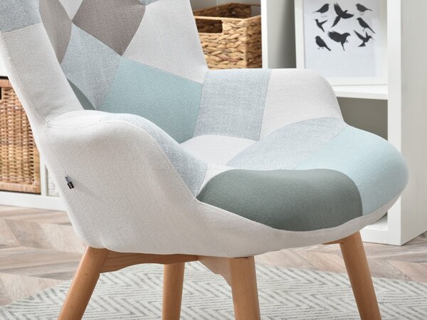 Křeslo Nutri (patchwork + černá). Akce -14%