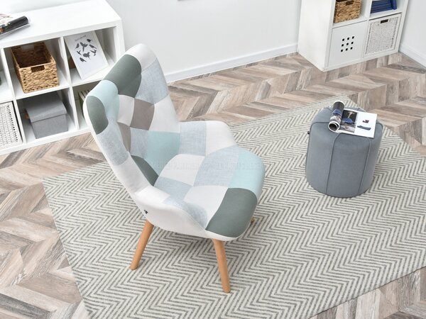 Křeslo Nutri (patchwork + černá). Akce -14%