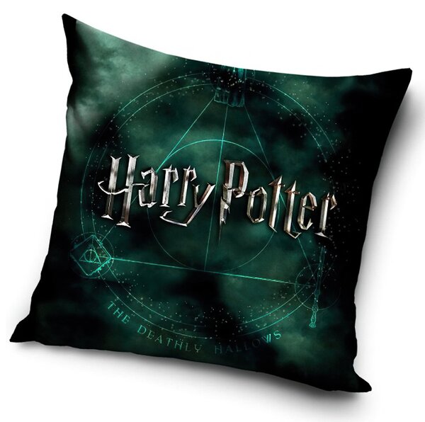 Carbotex dětský povlak na polštářek HARRY POTTER MAGIC, zeleno-černý, 40x40cm