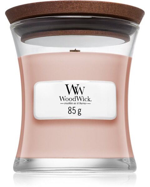 Woodwick Vanilla & Sea Salt vonná svíčka s dřevěným knotem 85 g