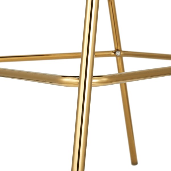 KONDELA Designová barová židle, béžová Velvet látka/gold chrom zlatý, DASMIN TYP 2