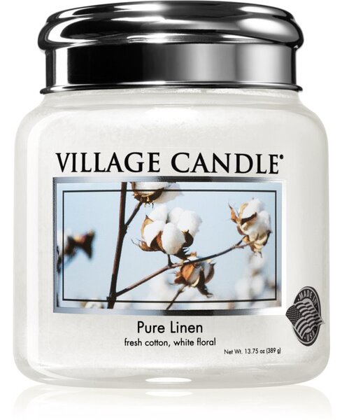 Village Candle Pure Linen vonná svíčka (Metal Lid) 389 g